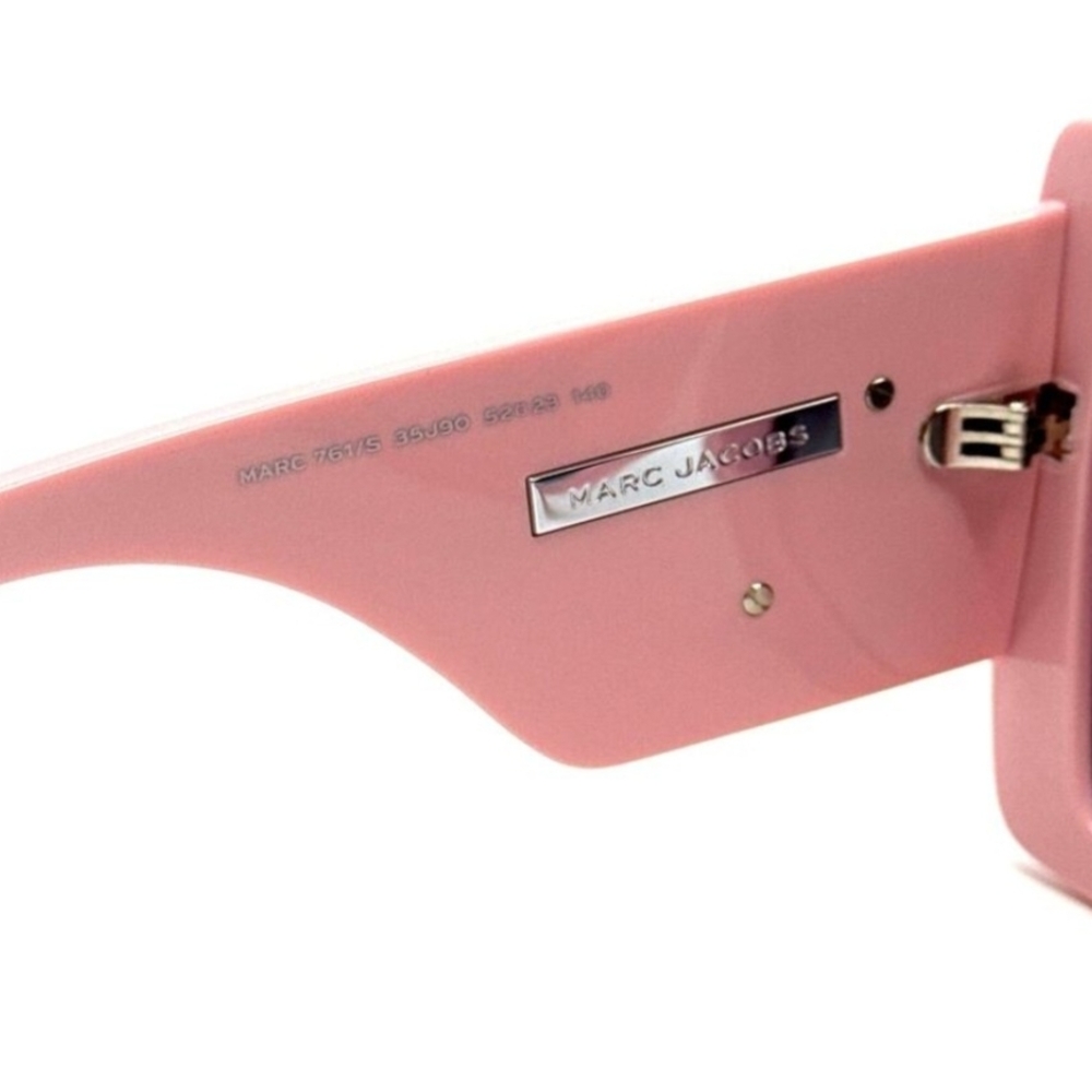 NIB Marc Jacobs Pink Sunglasses with Silver Accent Full Inclusion - Picture 6 of 12